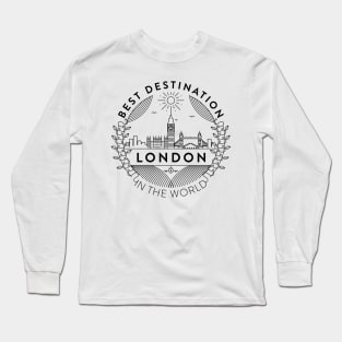 London Minimal Badge Design Long Sleeve T-Shirt